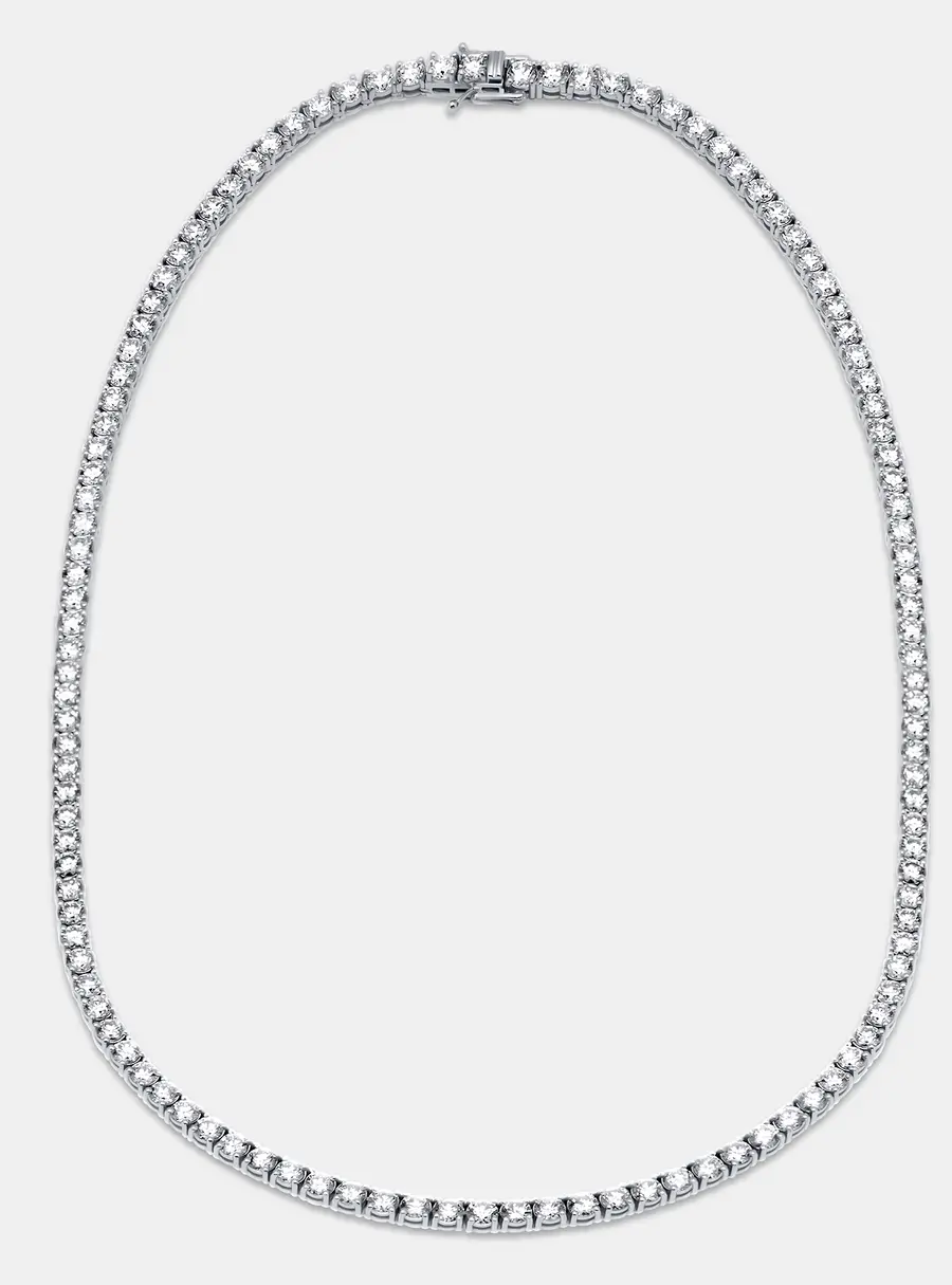20 cts Round Lab Grown Diamonds Sterling Silver 925 Necklace
