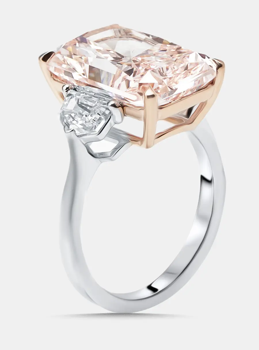 10 cts Radiant, Cadillac Lab Grown Diamonds 18k Two Tone Gold Ring Size 53