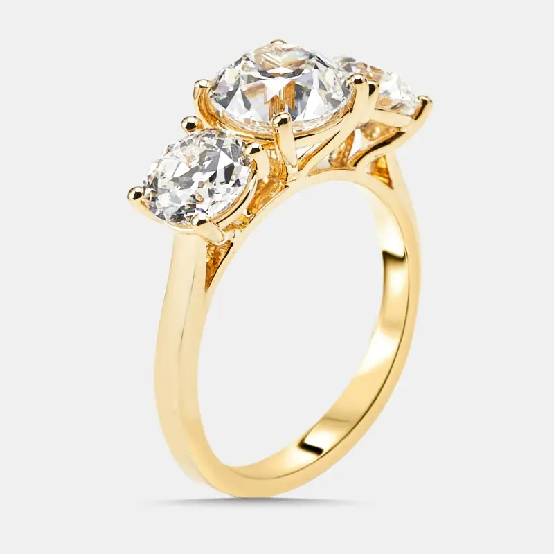 4.2 cts Round Lab Grown Diamonds 14k Yellow Gold Ring Size 54