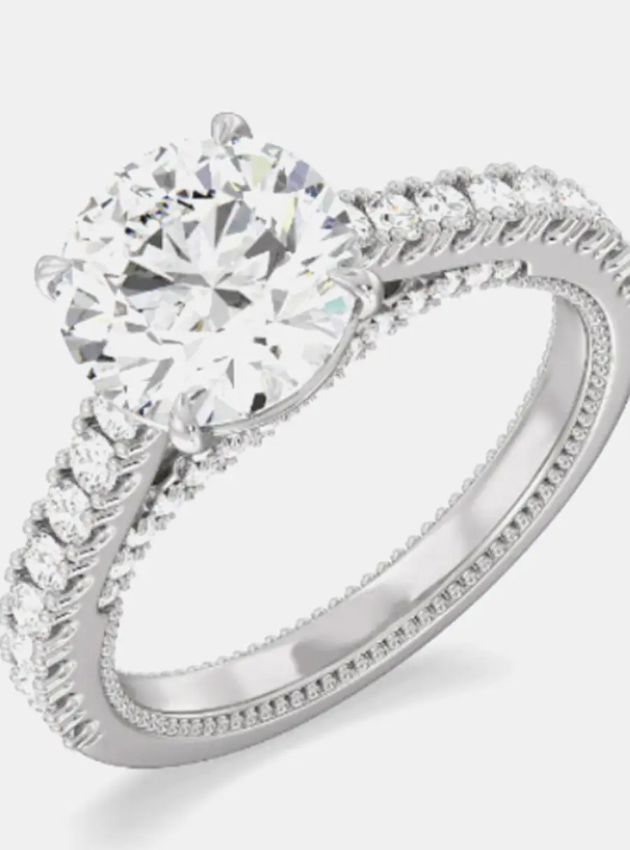 1.80 cts Round Lab Grown 14k White Gold Diamond Wedding Ring US 7