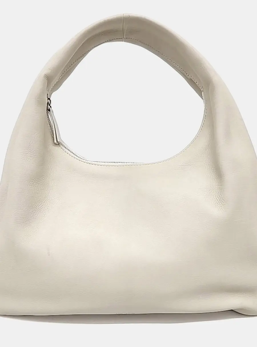 The Row Everyday Shoulder Small White Leather Shoulder Bag