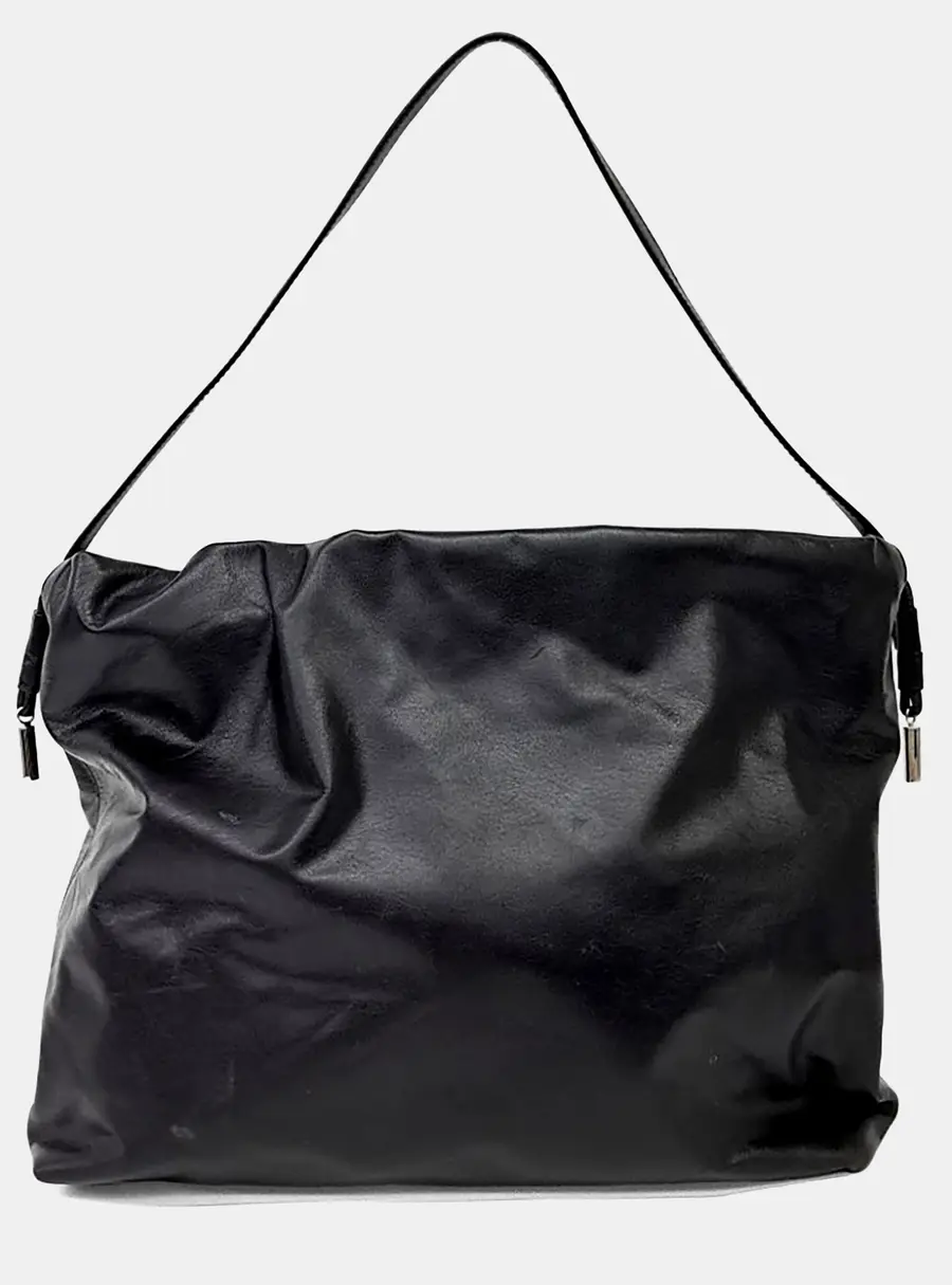 The Row Brown Leather  Angie Hobo Bag