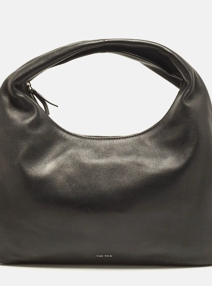 The Row Everyday Small Black Leather Shoulder Bag
