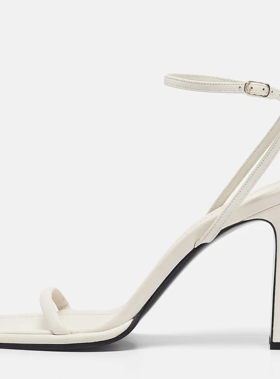 The Row White Leather Ankle Strap Sandals Size 40