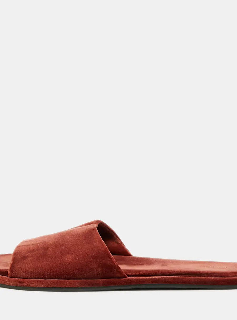 The Row Size 40 Brown Velvet Flat Slides