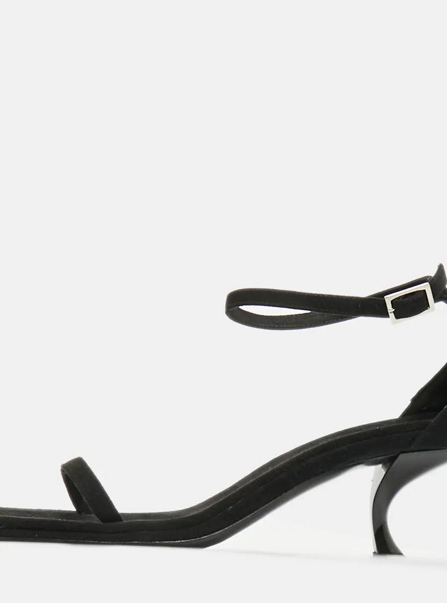 The Row Paloma Size 36 Black Suede Slingback Sandals