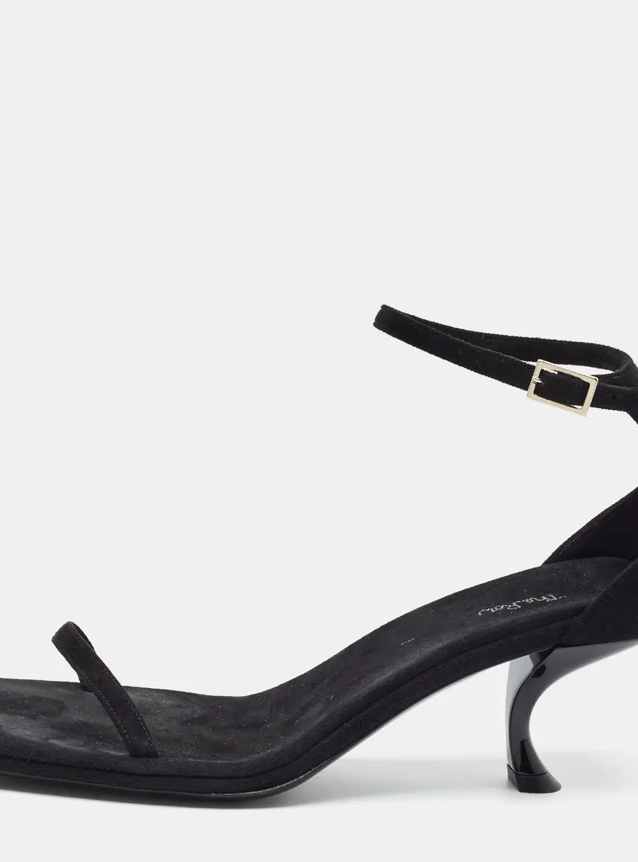 The Row Size 36.5 Black Suede Ankle Strap Sandals