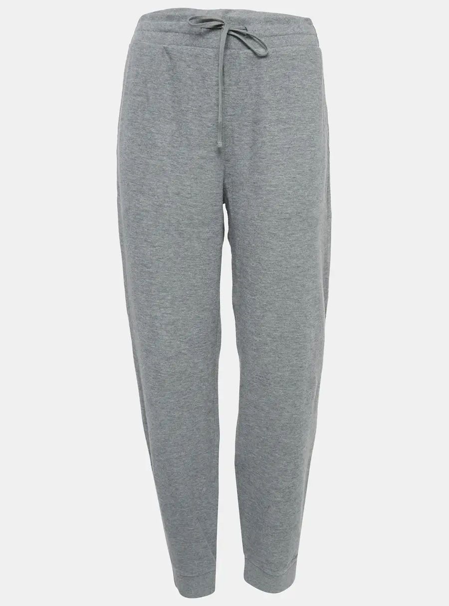 Theory Grey Pima Organic Cotton Rib Knit Trackpants L