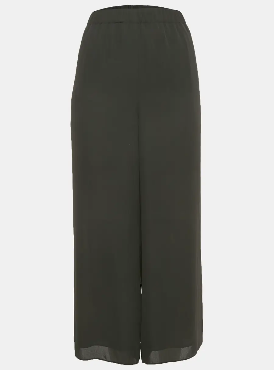 Theory Black Chiffon Wide-Leg Trousers L