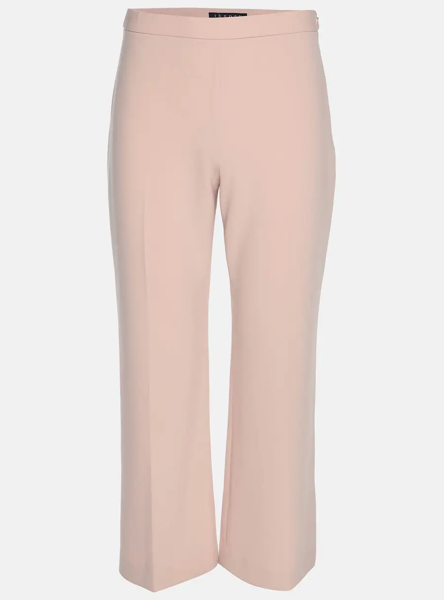 Theory Peach Crepe Wide Leg Trousers M
