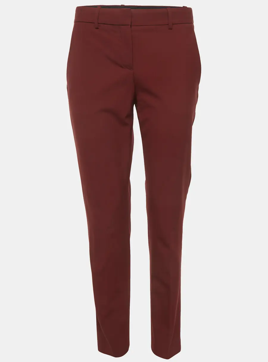 Theory Burgundy Wool Blend Formal Trousers S