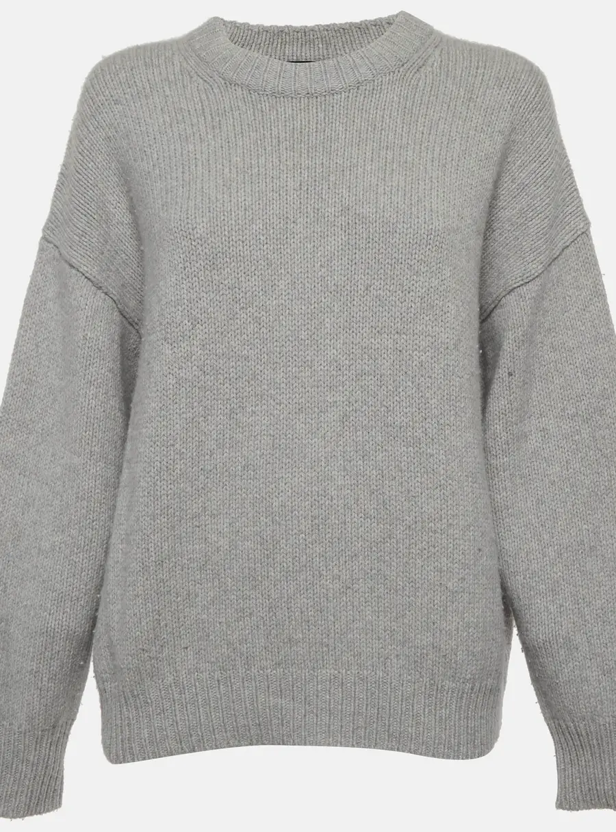 Theory Grey Wool Blend Crew Neck Sweater S