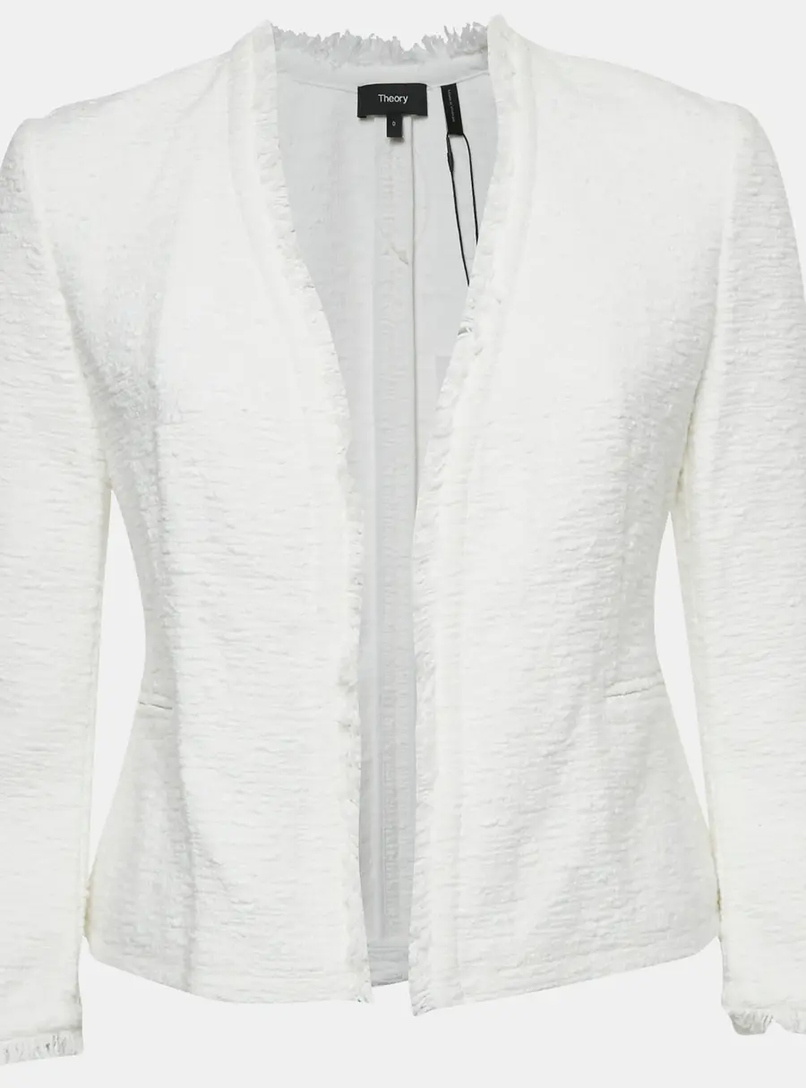 Theory White Spring Tweed Lindrayia R Jacket XS