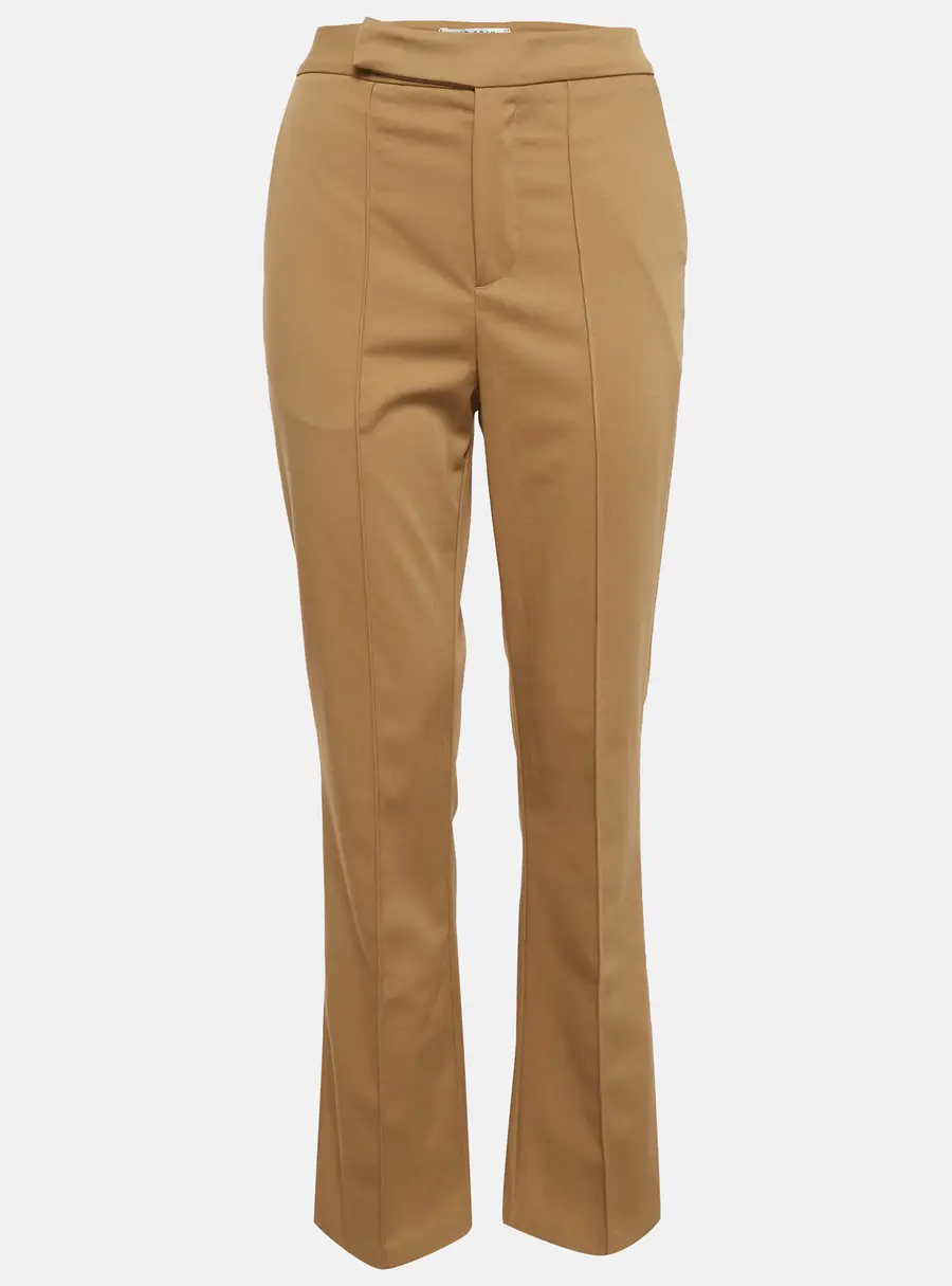 Third Form Nut Brown Gabardine Flared Trousers XS