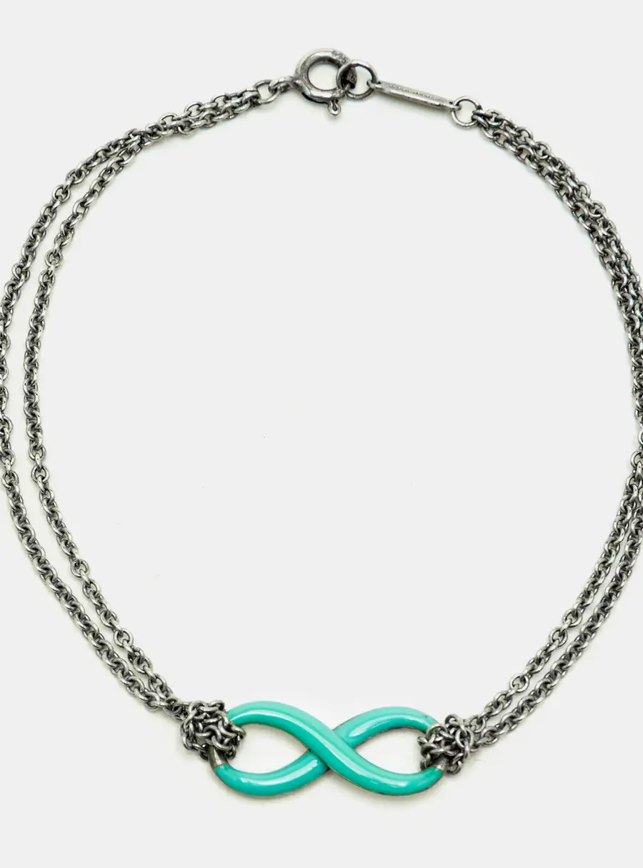 Tiffany & Co. Infinity Blue Enamel Sterling Silver Bracelet