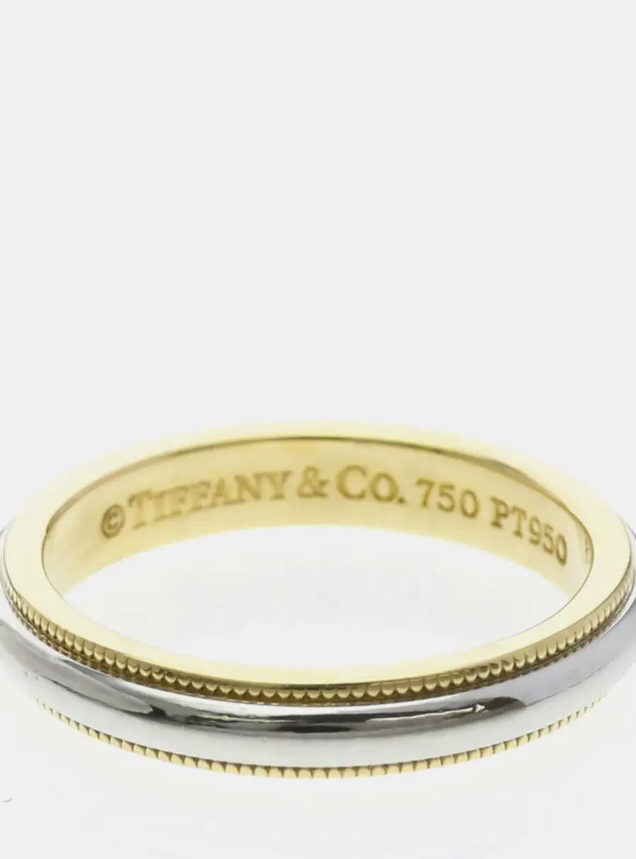 Tiffany & Co. Miligrain 18K Yellow Gold Band Ring EU 49