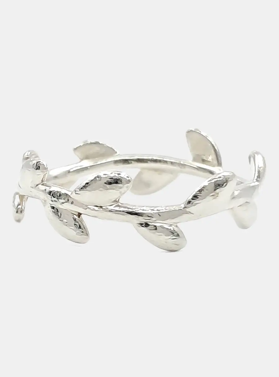 Tiffany & Co. Silver Olive Leaf Ring US 7.5
