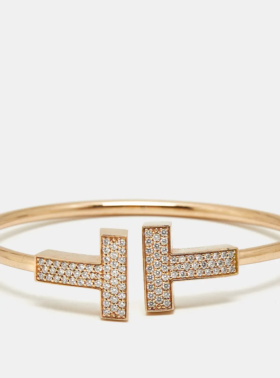 Tiffany & Co. Tiffany T Diamonds 18k Rose Gold Medium Bracelet