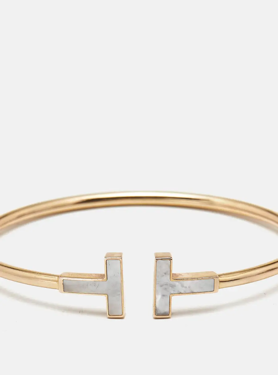 Tiffany & Co. T Wire Mother of Pearl 18k Rose Gold Bracelet