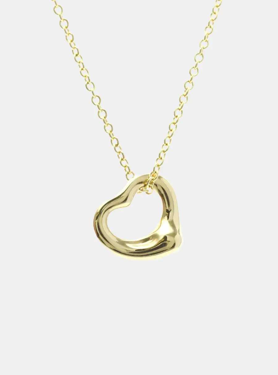 Tiffany & Co. Elsa Peretti Yellow Gold Open Heart Necklace