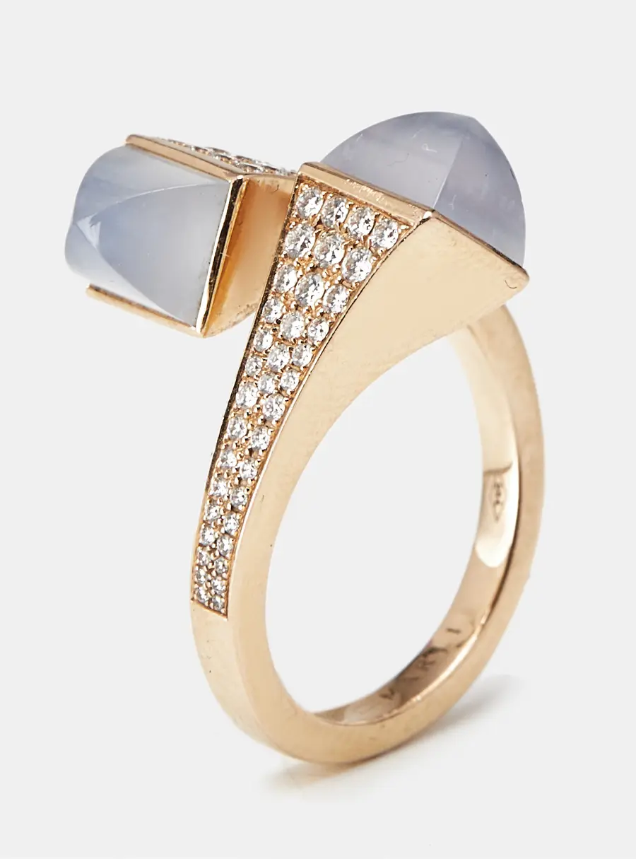 Marli Cleo Diamond Slim 18k Rose Gold Ring