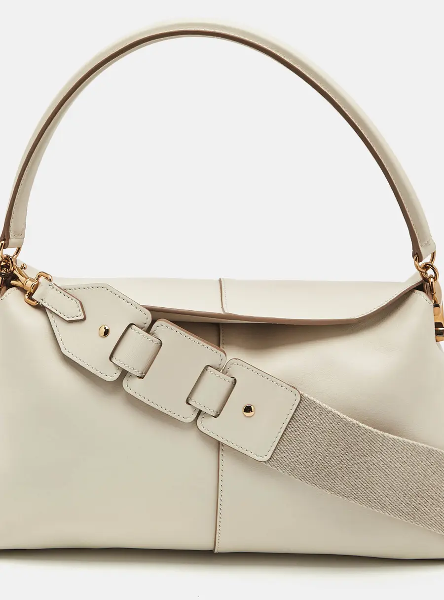Tod's Off White Leather Small T Case Shoulder Bag