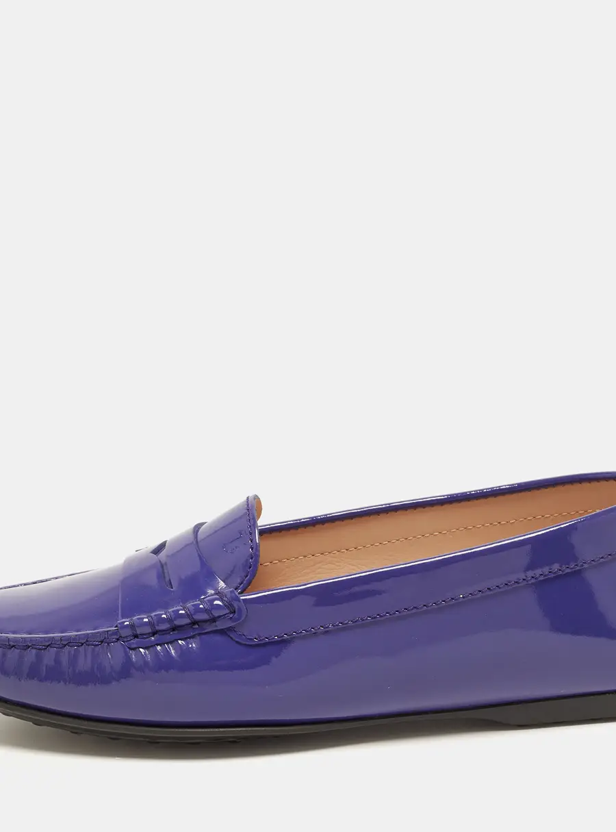 Tod's Gomma Size 36 Blue Patent Leather Driver Loafers