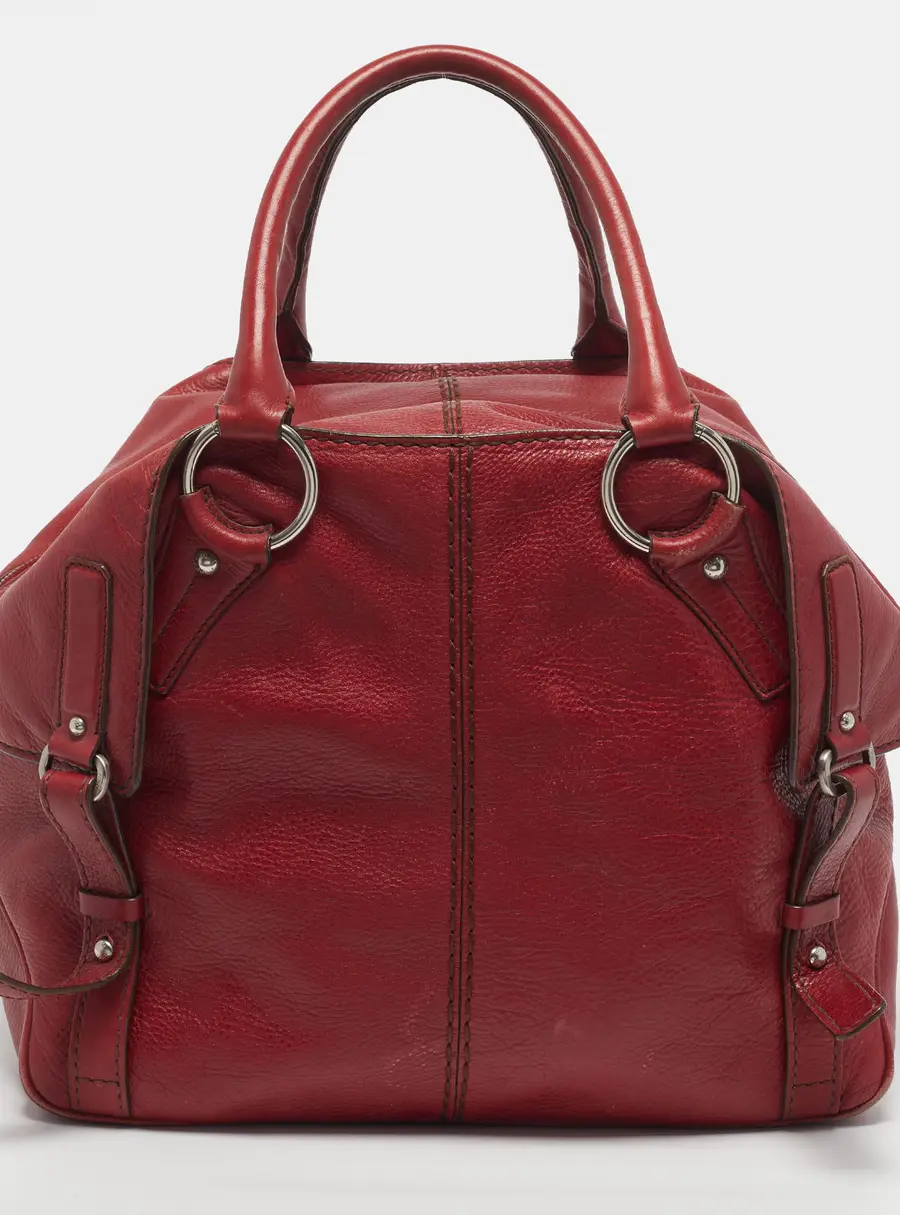 Tod's Classic Red Leather Zip Tote