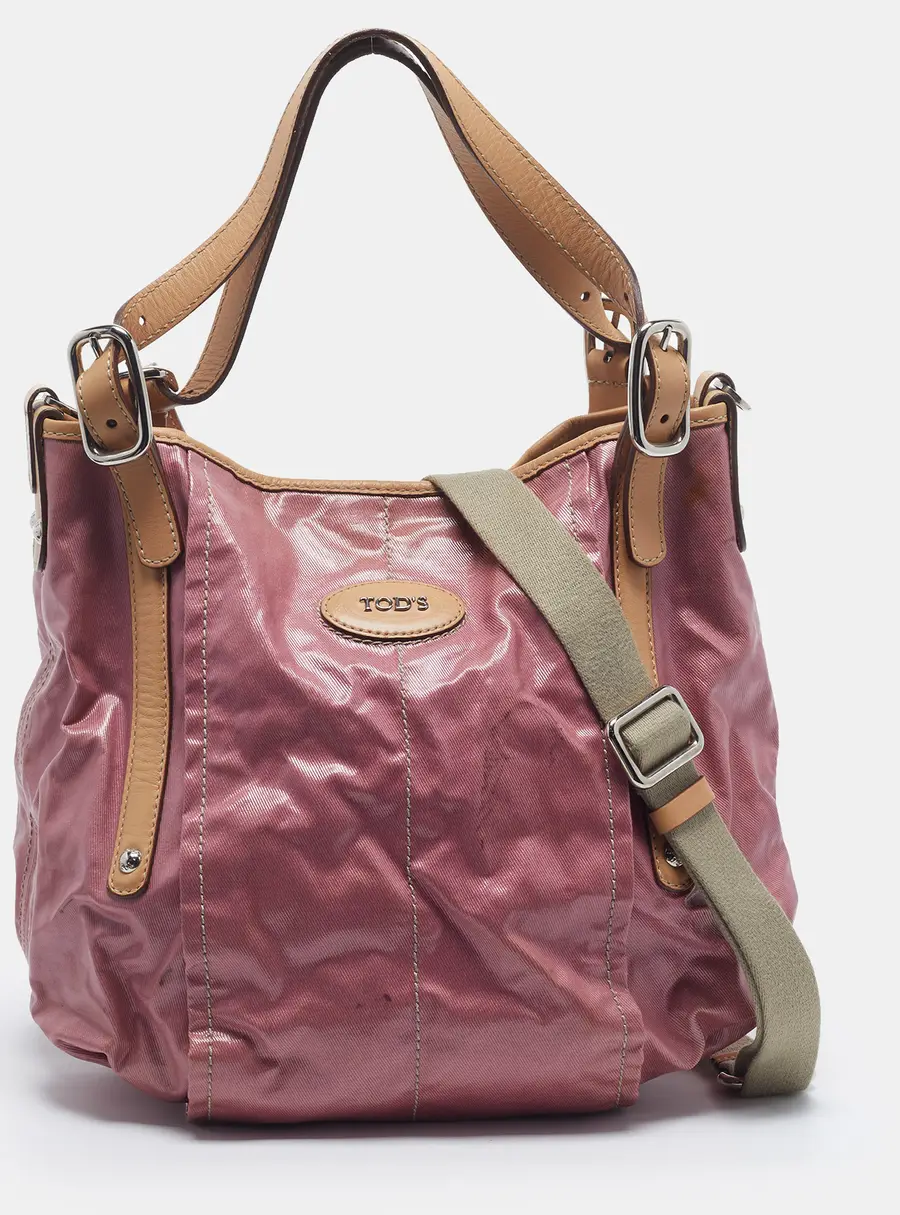 Tod's G-Line Easy Sacca Pink Glazed Coated Canvas Tote