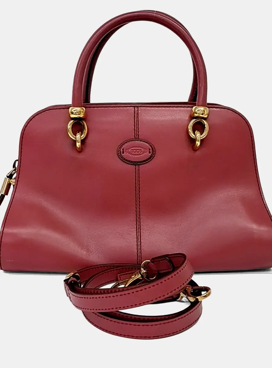 Tod's Leather Dark Pink tote and shoulder bag