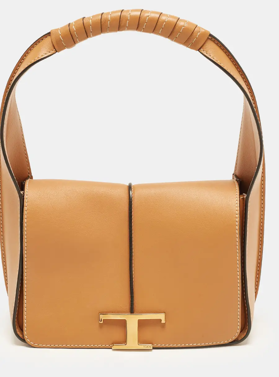 Tod's Timeless Flap Brown Leather Top Handle Bag