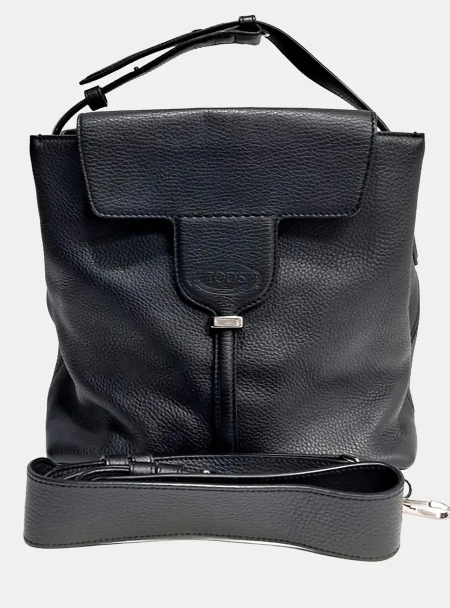 Tod's Black Leather Tote And Shoulder Bag
