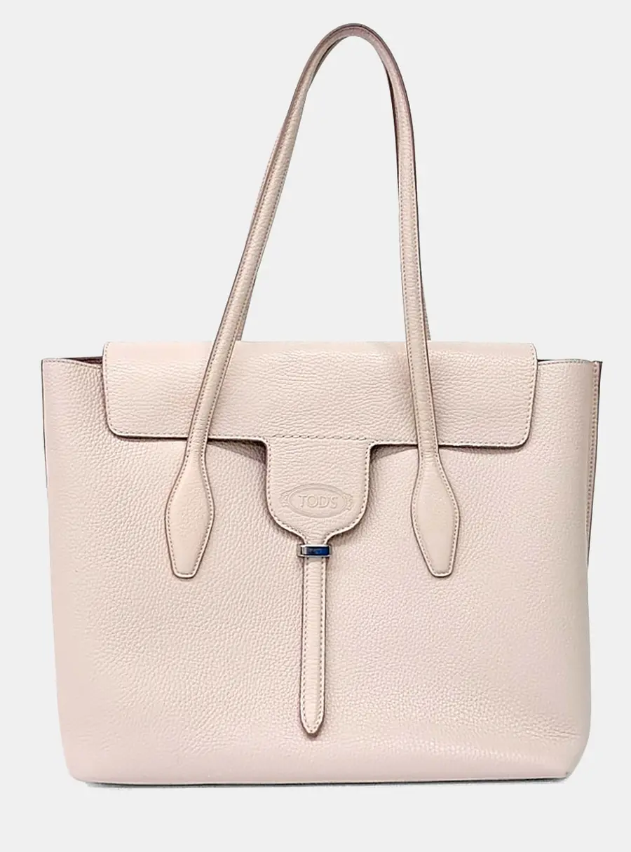 Tod's Pink Leather New Joy Flap Shoulder Bag