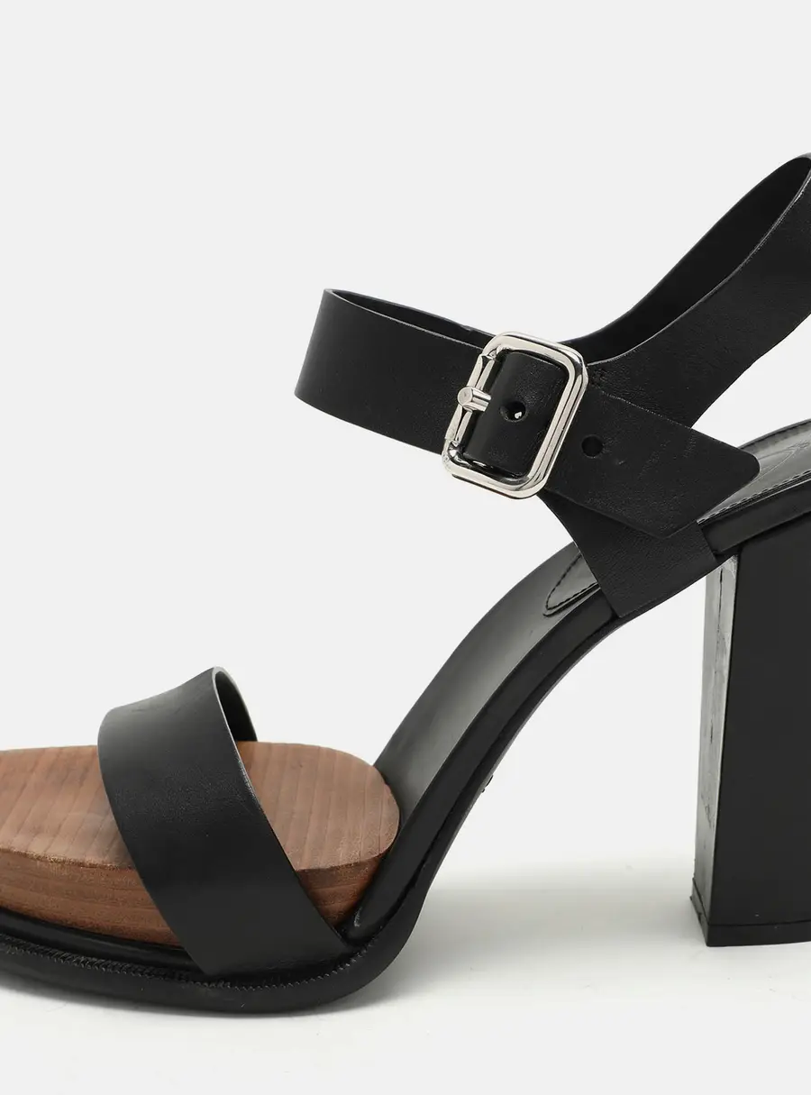 Tod's Black Leather Ankle Strap Sandals Size 41