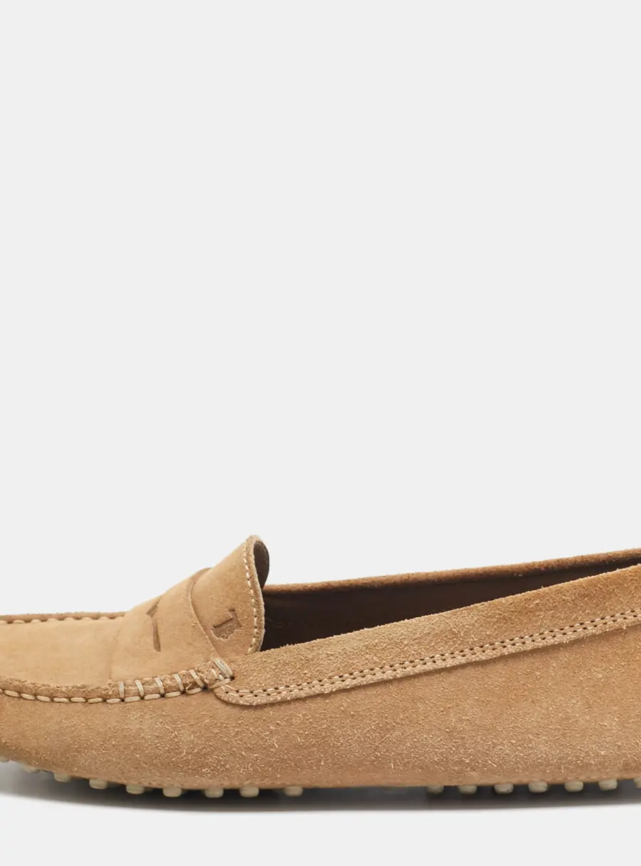 Tod's Light Brown Suede Penny Loafers Size 35