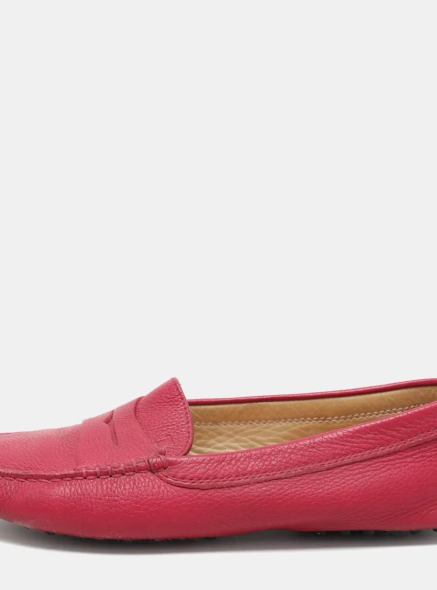 Tod's Pink Leather Penny Loafers Size 37.5