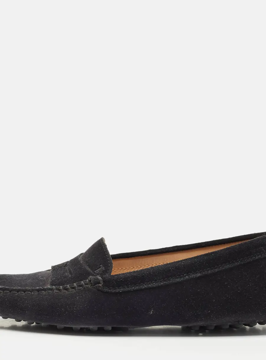 Tod's Black Suede Slip On Loafers Size 38