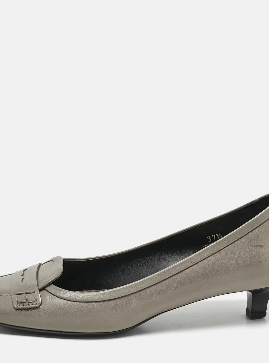 Tod's Green Leather Loafer Pumps Size 37.5