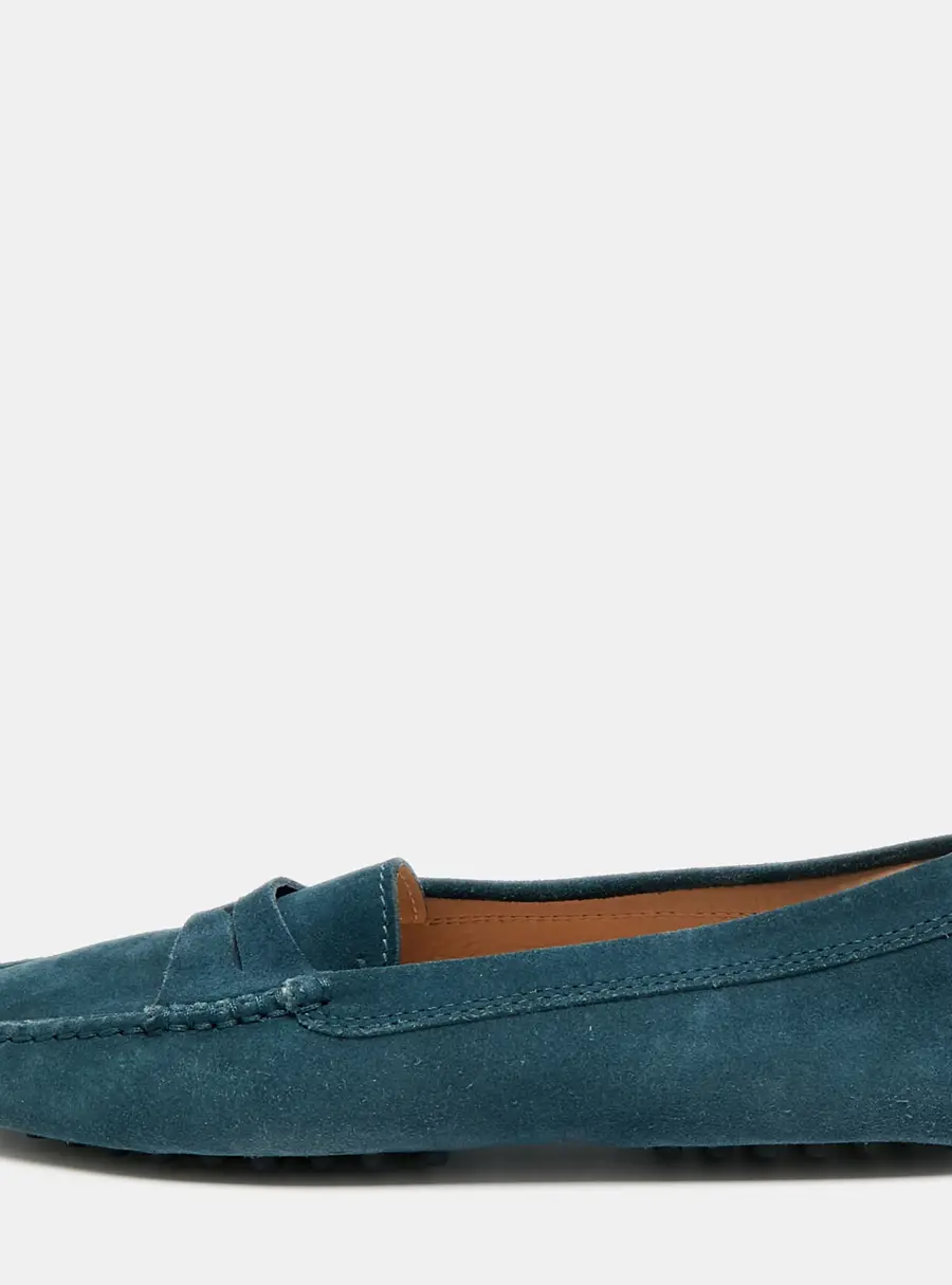 Tod's Size 35 Blue Suede Driver Loafers