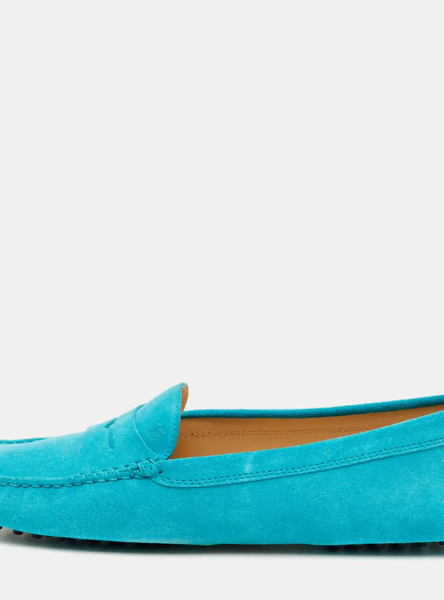 Tod's Gommino Size 42 Turquoise Suede Driver Loafers
