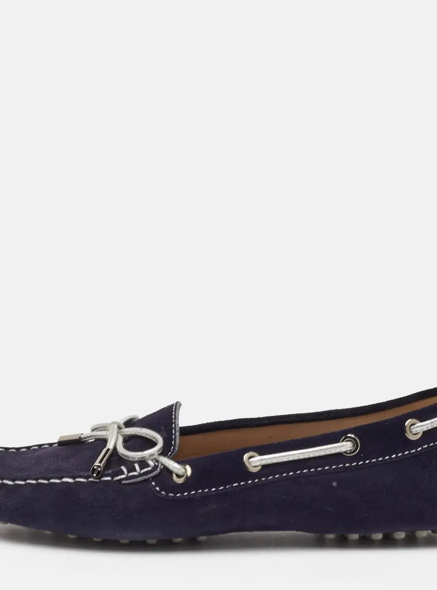 Tod's Gommino Size 38.5 Navy Blue Suede Loafers