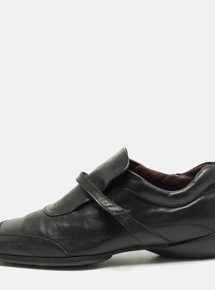 Tod's Size 39 Black Leather Donna Scarpe Loafers