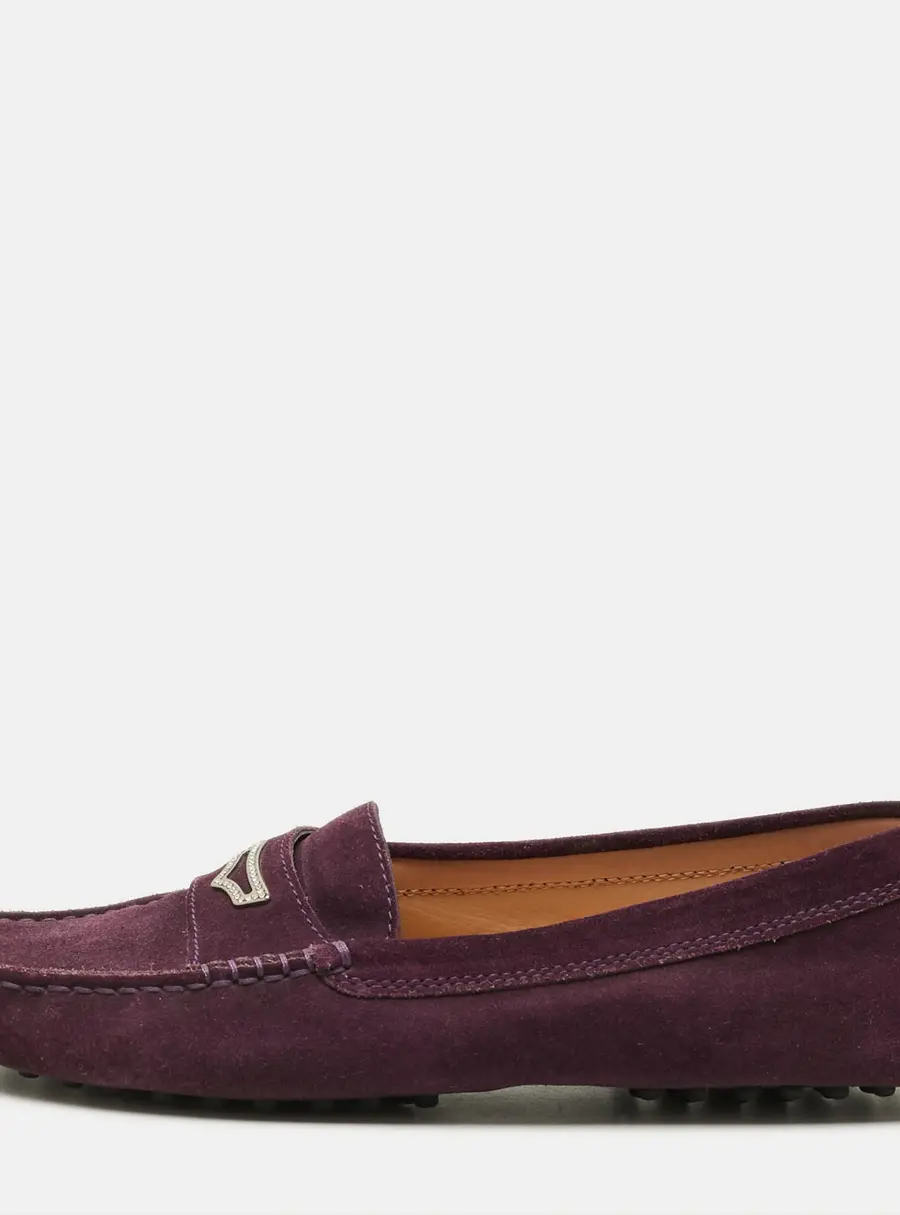 Tod's Gommino Size 38 Purple Suede Loafers