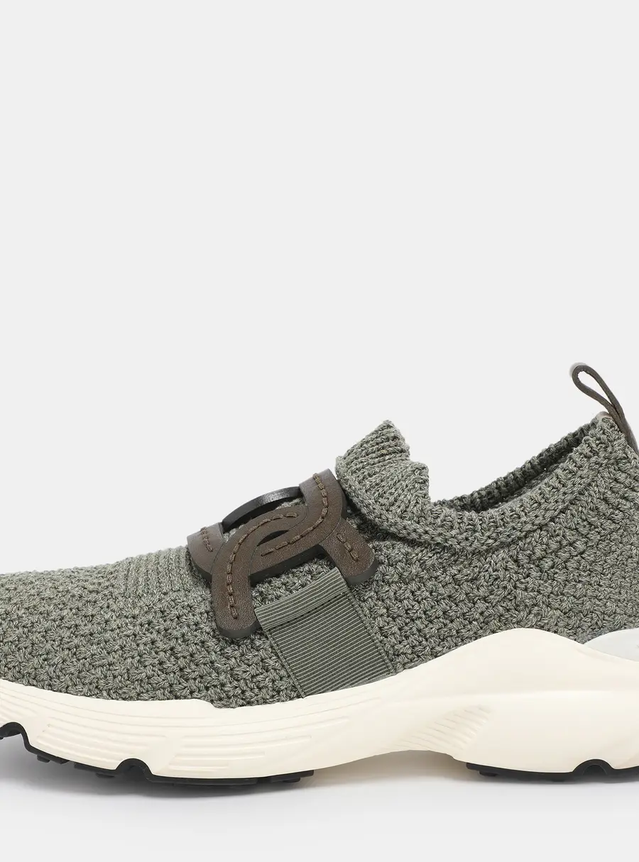 Tod's Green Stretch Knit Fabric Kate Slip On Sneakers Size 39