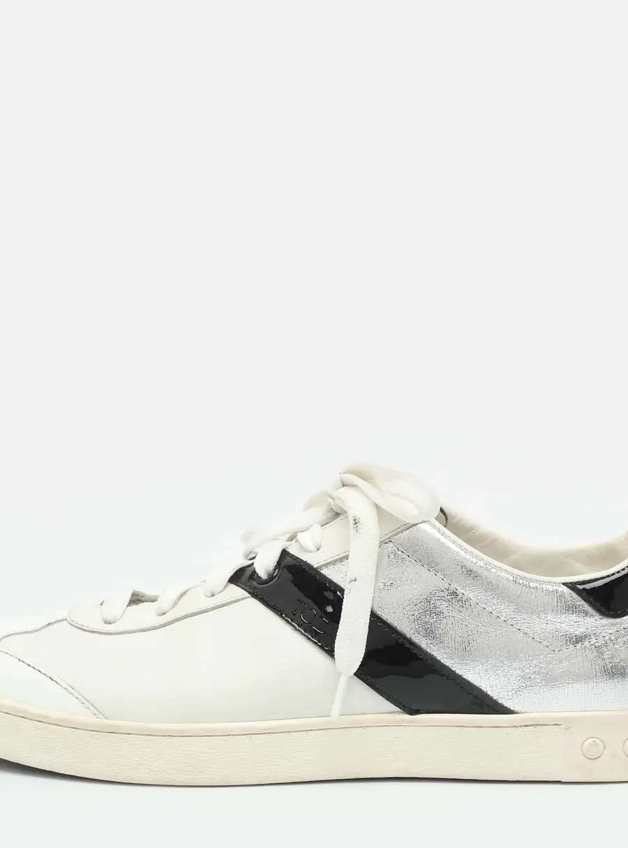 Tod's Size 40 Tricolor Patent and Leather Low Top Sneakers
