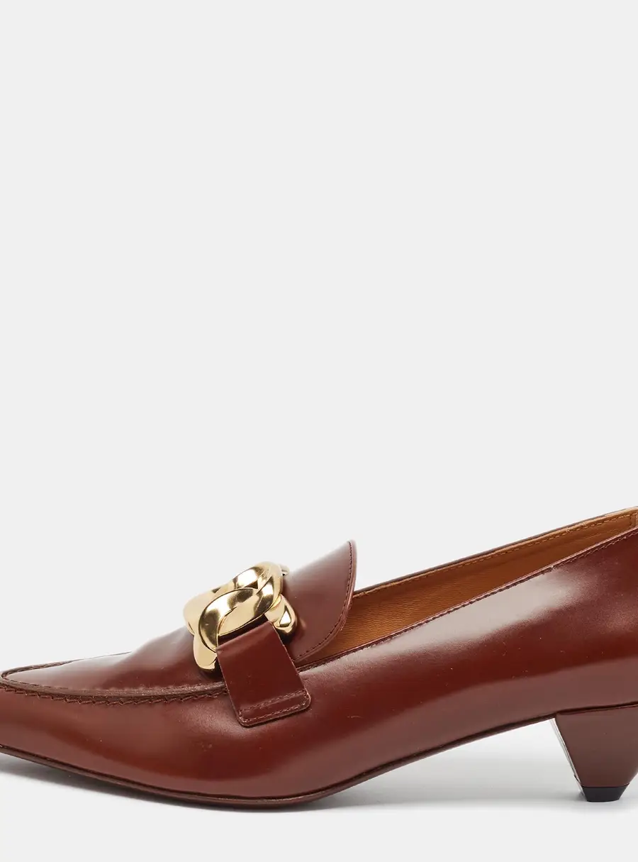 Tod's Size 38.5 Brown Leather Loafer Pumps