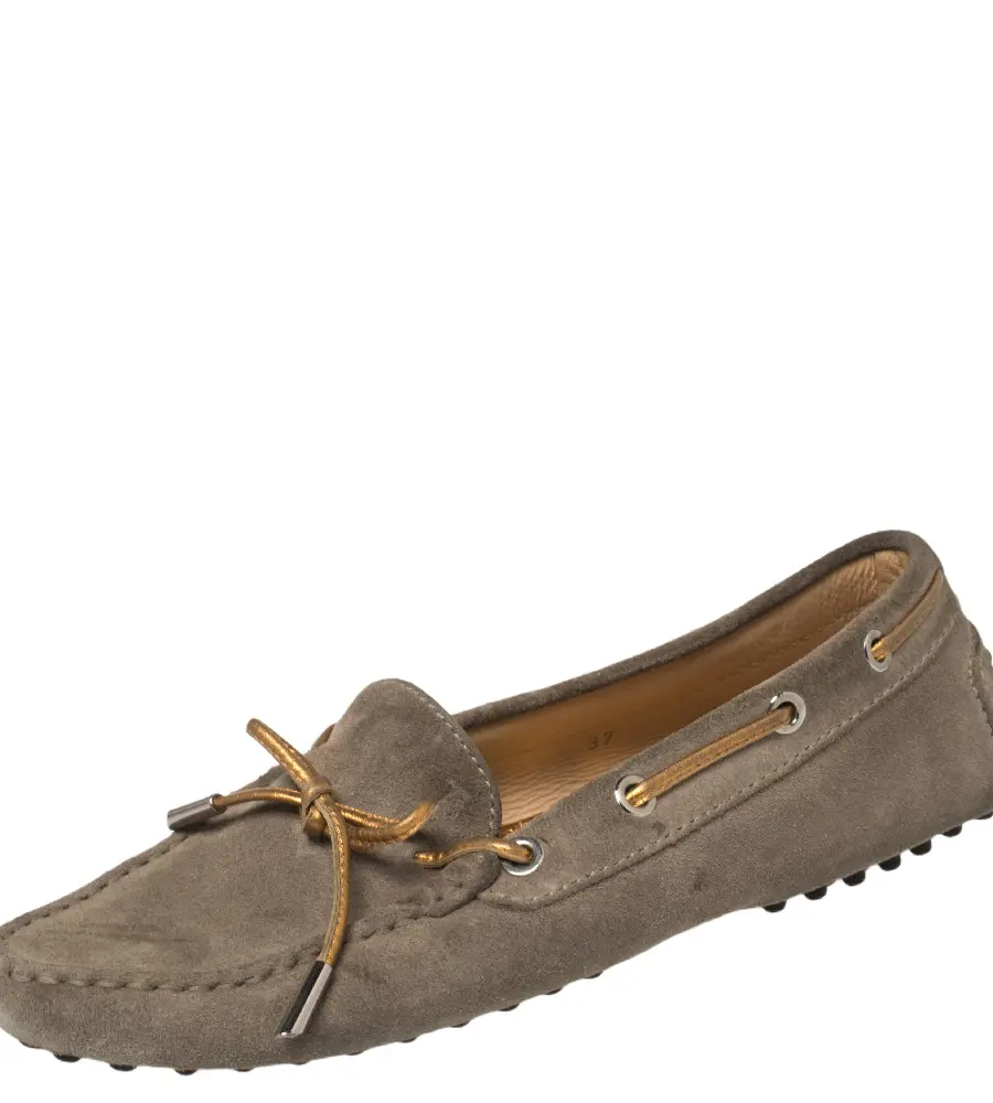 Tod's Beige Suede Bow Loafers Size 37