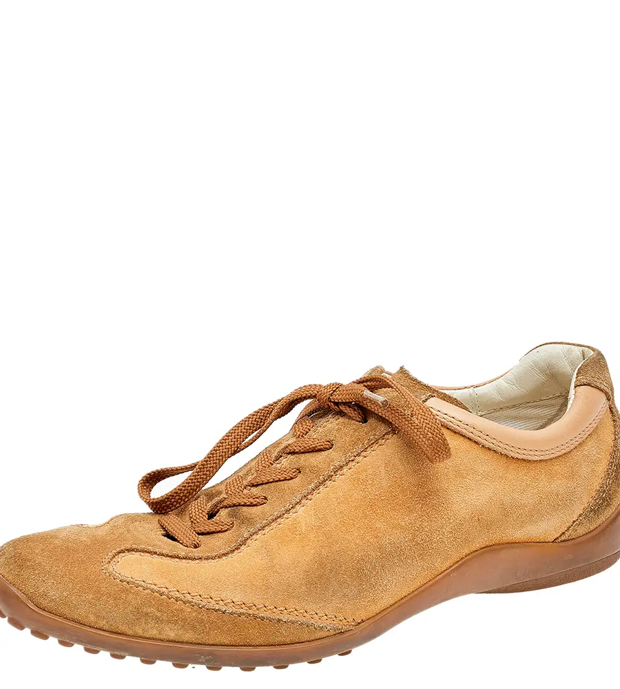 Tod's Size 37.5 Brown Leather and Suede Low Top Sneakers