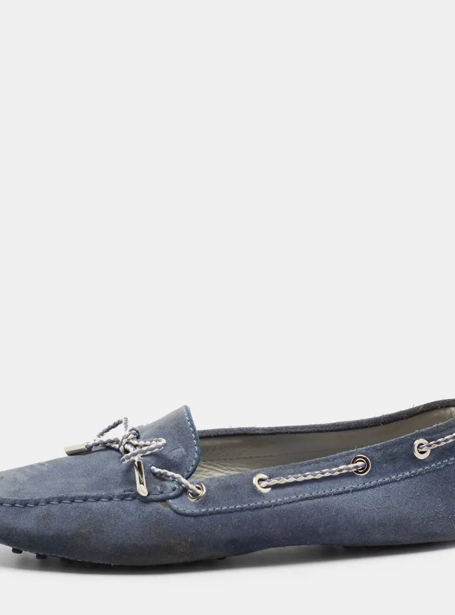 Tod's Blue Suede Gommini Driving Loafers Size 40