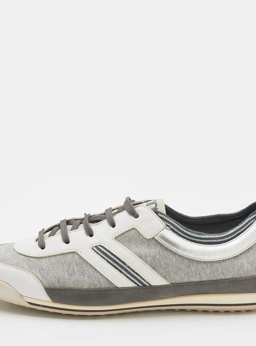Tod's Multicolor Fabric/Leather, and Suede Low Top Sneakers Size 38.5